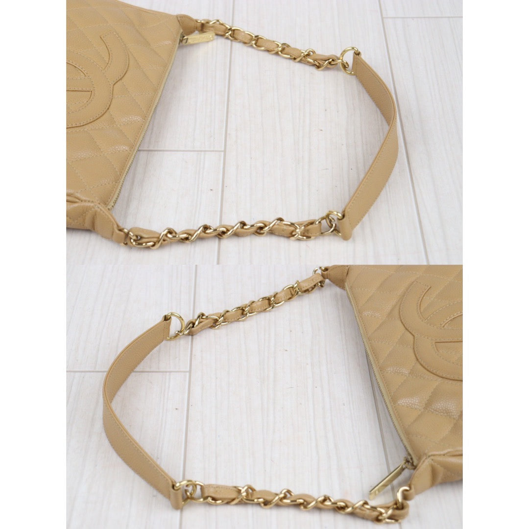 Rank A ｜ CHANEL Matrasse  Classic Chain Shoulder Bag Beige Made In 2003-2004 Year  ｜24020903