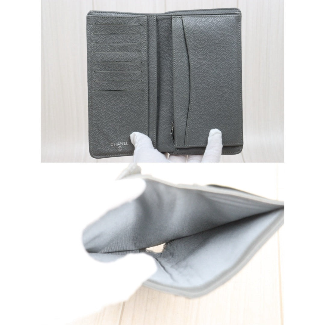Good ( Rank AB)｜Chanel Caviar Skin Grey Long Wallet Made In 2009-2010Year ｜26010904