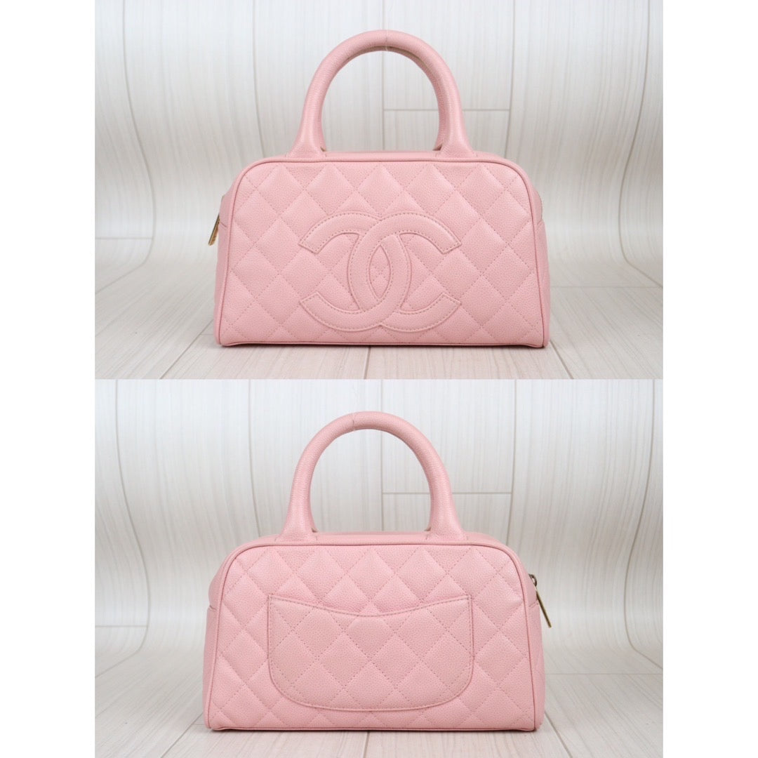 Rank AB ｜ CHANEL Caviar Skin Bowling Bag Pink Made in 2003-2004 Year｜23102812