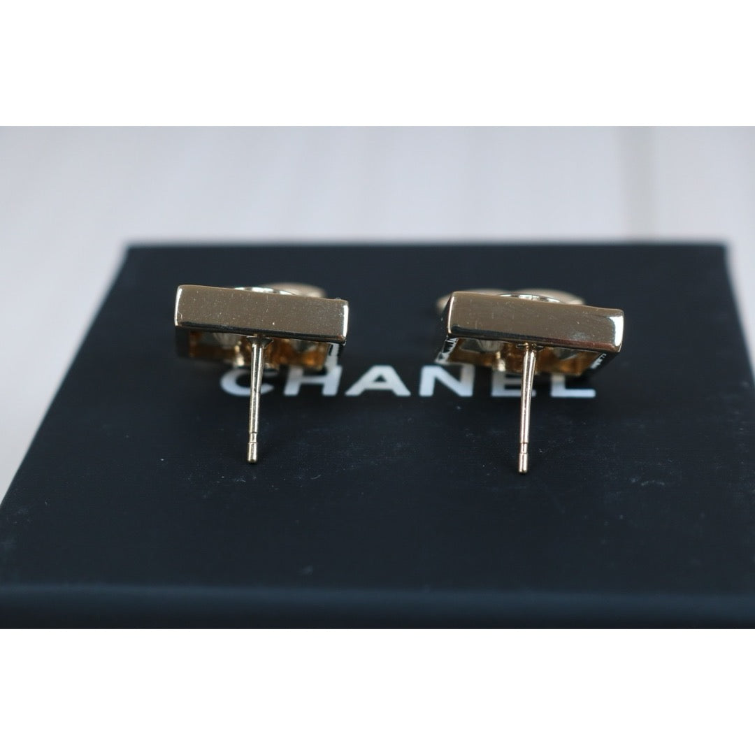 Excellent（Rank SA）｜CHANEL Pearl Rhinestone COCO Mark Drop Stud Earrings ｜X24092302