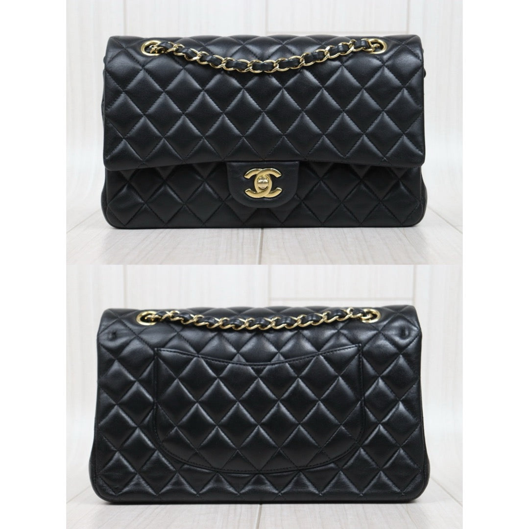 Very Good ( Rank A)｜ CHANEL Lamb Skin Matrasse Double Flap 25 Shoulder Bag  Black Made In 2021Year｜S25062503