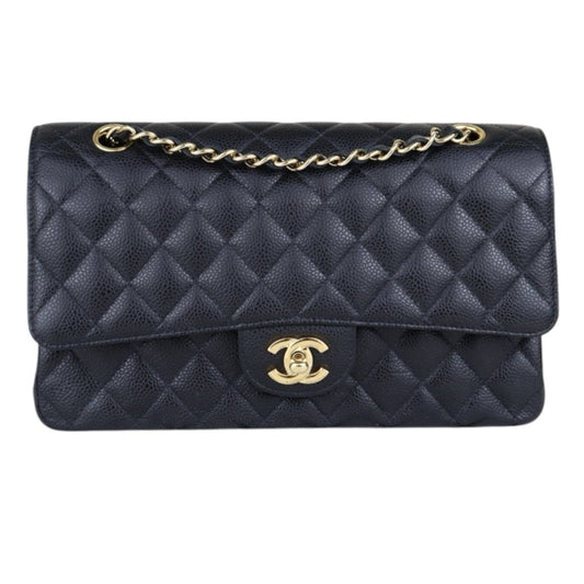 Very Good ( Rank A)｜ CHANEL Caviar Skin Matrasse Double Flap 25 Shoulder Bag Black Made In 2010-2011 Year｜S25032101