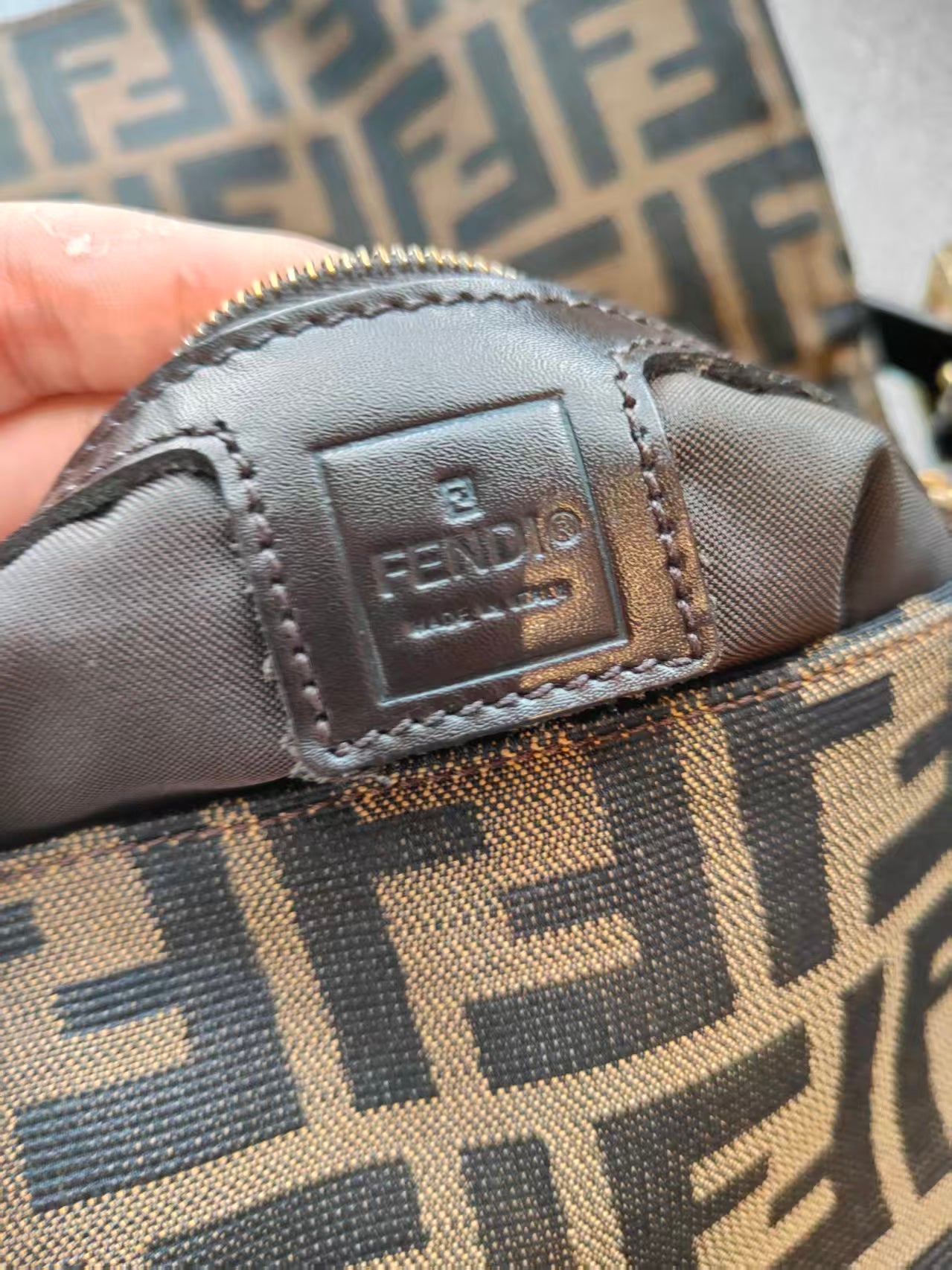 FENDI Zucca Mamma Baguette Shoulder Bag