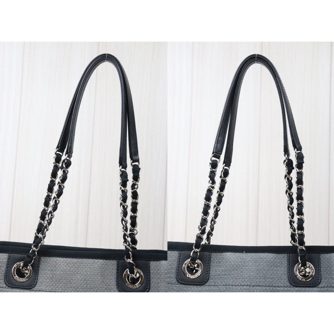 Rank A｜ CHANEL Canvas Tote Bag Gray Small Made In 2012 Year｜24050901