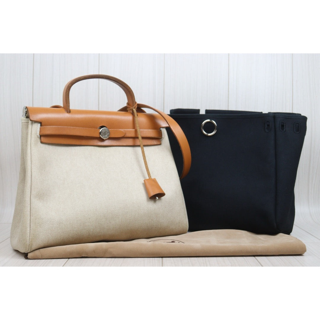 Include Entrupy Certificate of Authenticity｜Good ( Rank AB) ｜ HERMES Herbag PM Shoulder Bag □D Stamp Made In 2000Year｜26062918