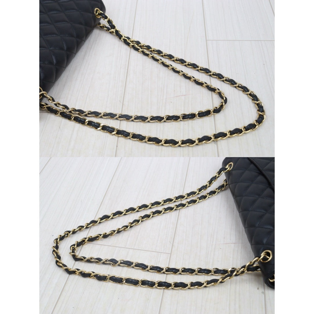 Very Good ( Rank A)｜ CHANEL Lambskin Matrasse Double Flap 30 Shoulder Bag Black Made In 2017Year  ｜S25062501