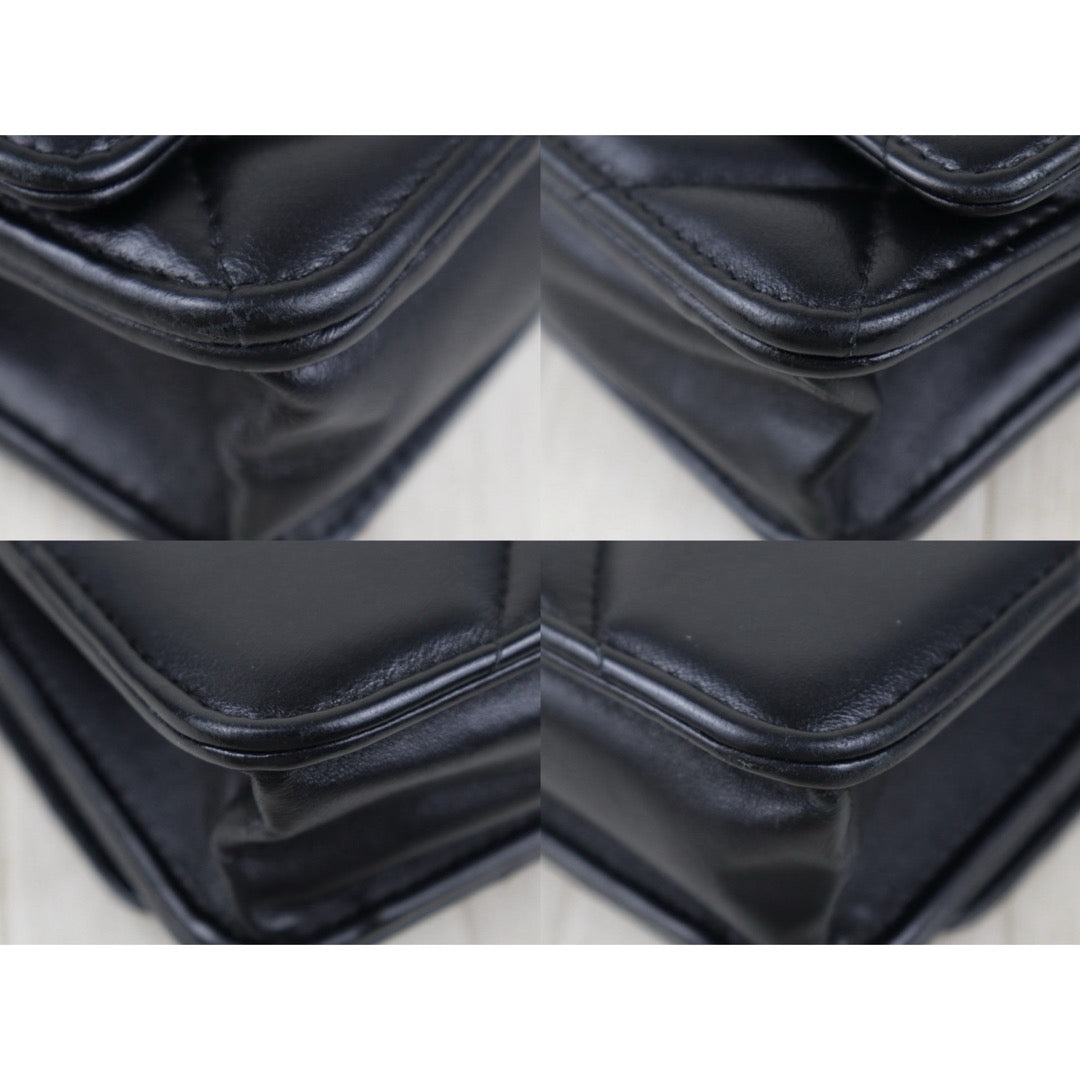 Include Entrupy Certificate of Authenticity｜Very Good ( Rank A)｜CHANEL 19bag Lambskin Black WOC Chain Bag IC Chips Model｜S26072530