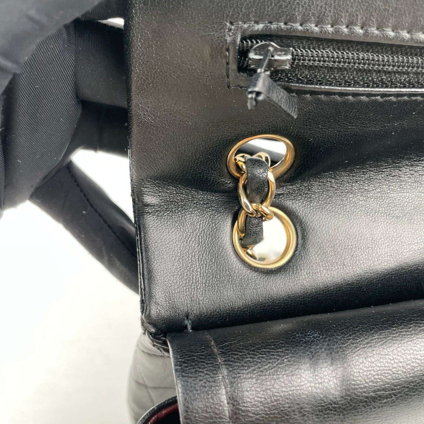 ( Rank B)｜ CHANEL Lamb Skin Matrasse Double Flap 25 Shoulder Bag Black