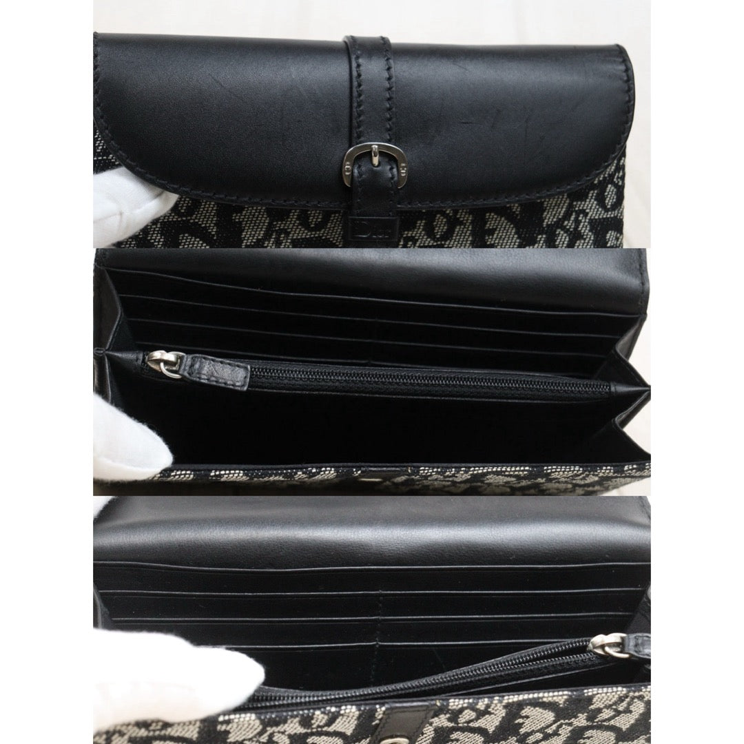 Good ( Rank AB)｜ Dior Trotter  Black Long Wallet｜25103102