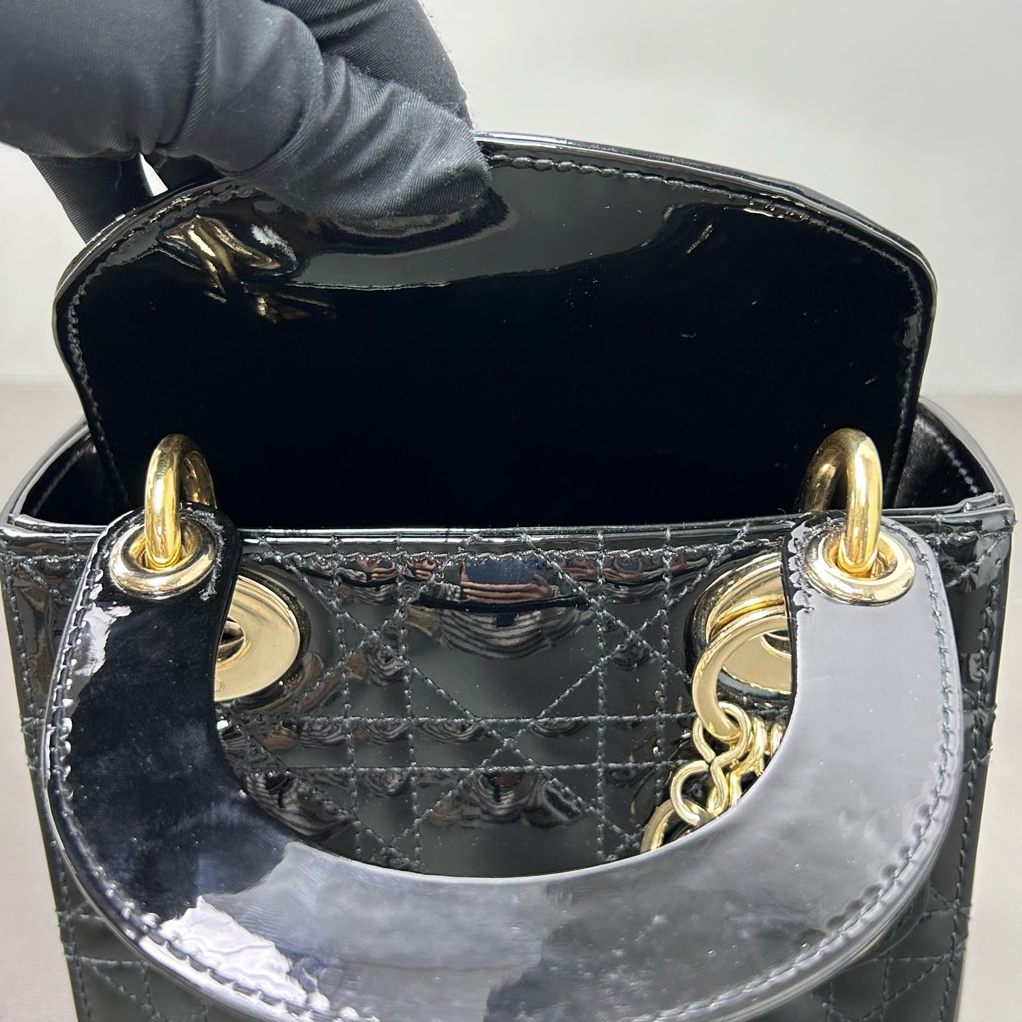 Dior Mini Lady Dior 2WAY Shoulder Bag Handbag Black