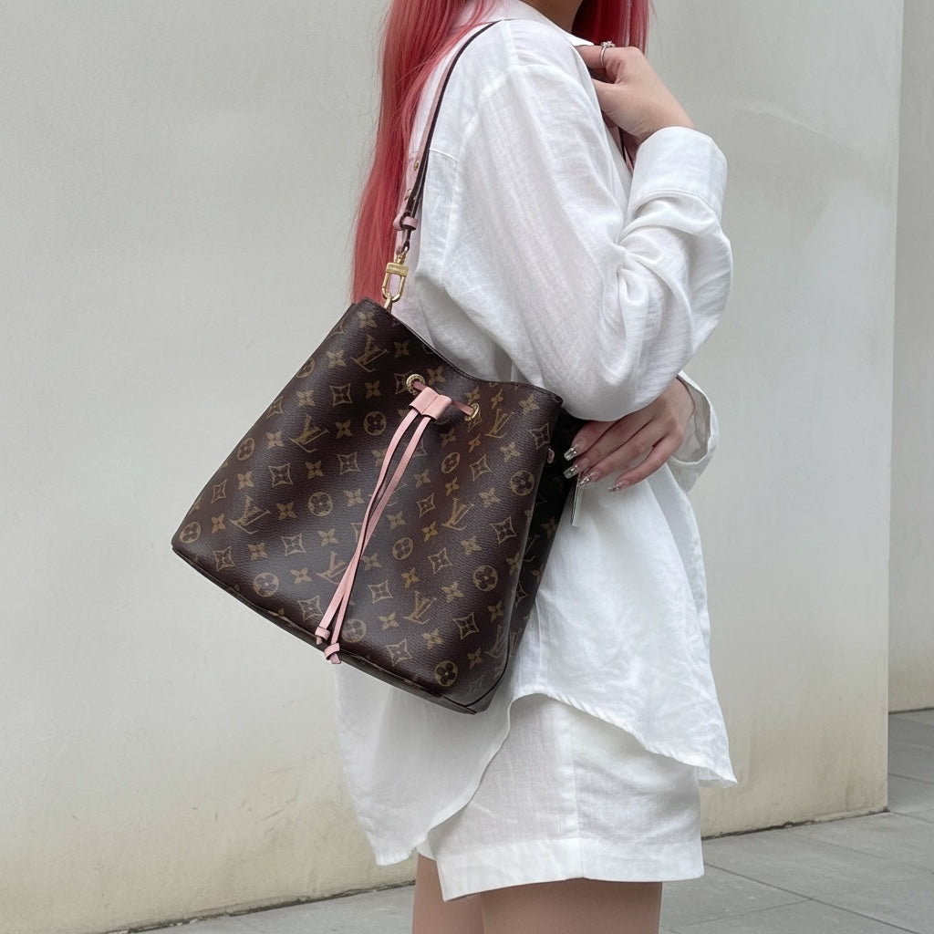Include Entrupy Certificate of Authenticity｜Very Good ( Rank A)｜ Louis Vuitton Monogram Neo Noe Shoulder Bag Pink IC Chips Model｜H26062201