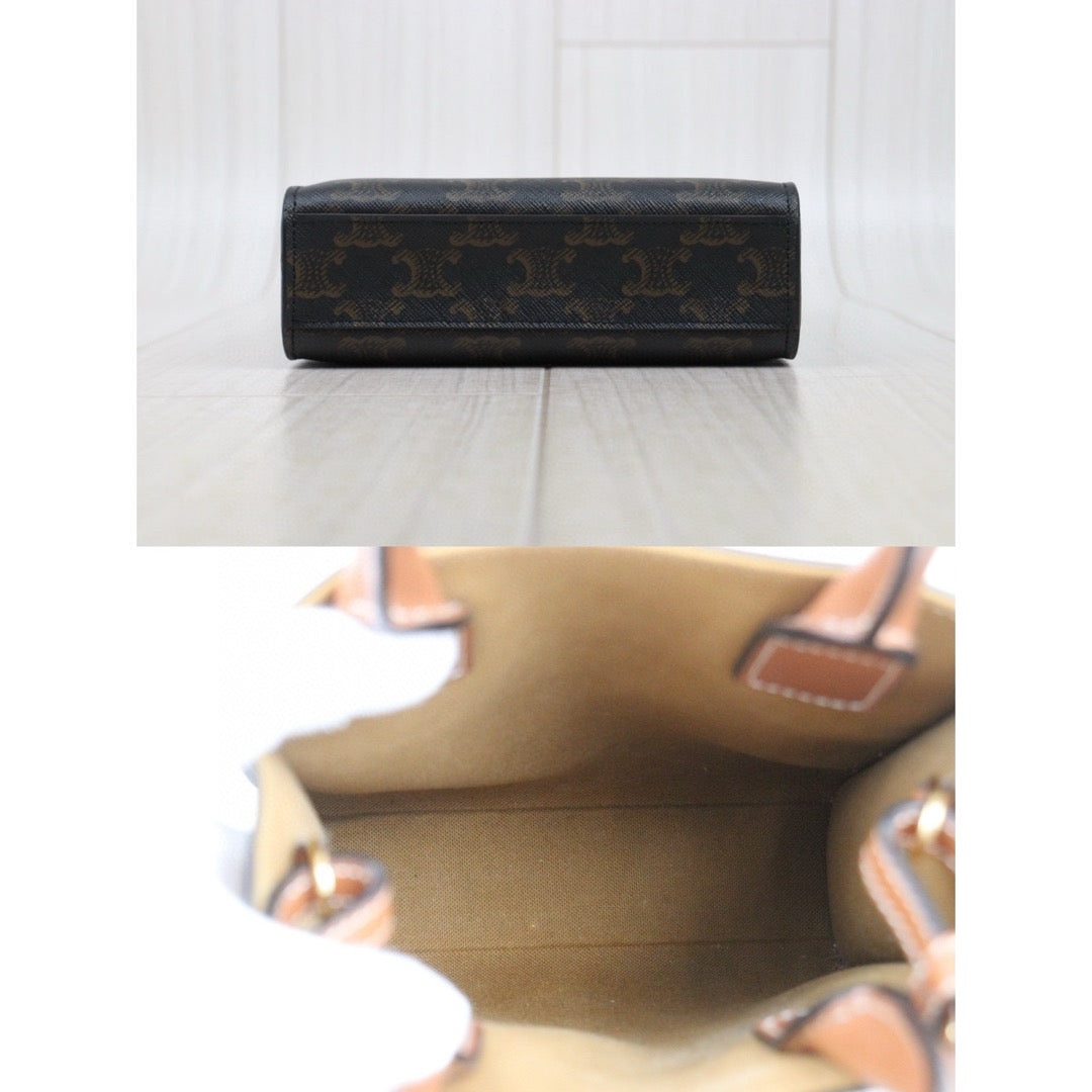 Very Good ( Rank A) ｜ CELINE Macadam MINI Tote Bag Shoulder Bag ｜P25051603