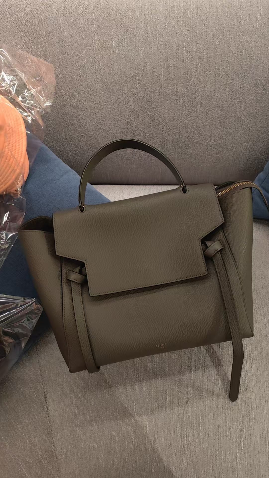 Very Good ( Rank A)｜CELINE Leather Calf Belt Micro Handbag Shoulder Bag