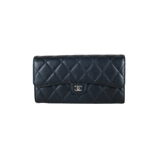 Very Good ( Rank A)｜CHANEL Caviar Skin Black Long Wallet Made In 2016-2017Year｜S26021401