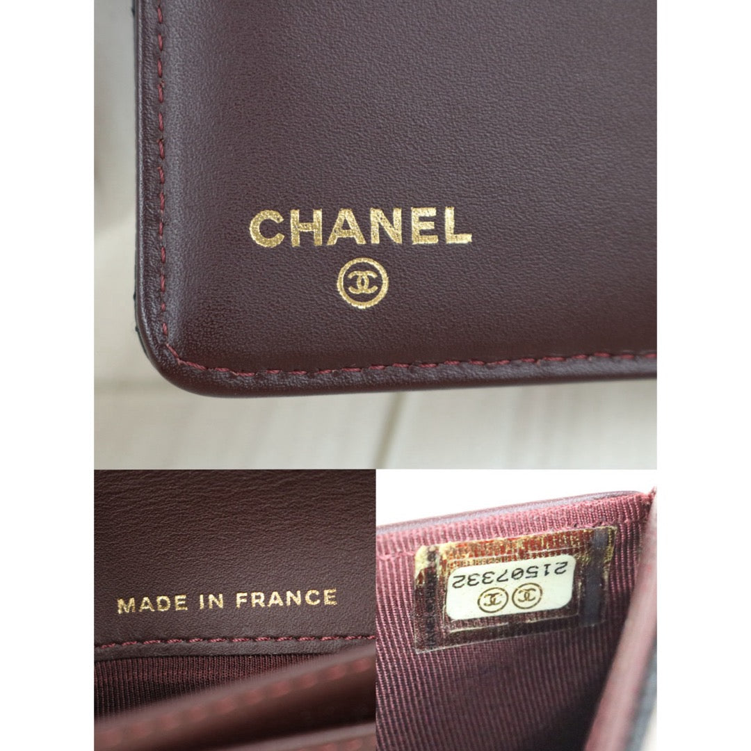 Include Entrupy Certificate of Authenticity｜Very Good ( Rank A)｜ Chanel Caviar Skin Black Wallet Made In 2015-2016Year ｜S26061504