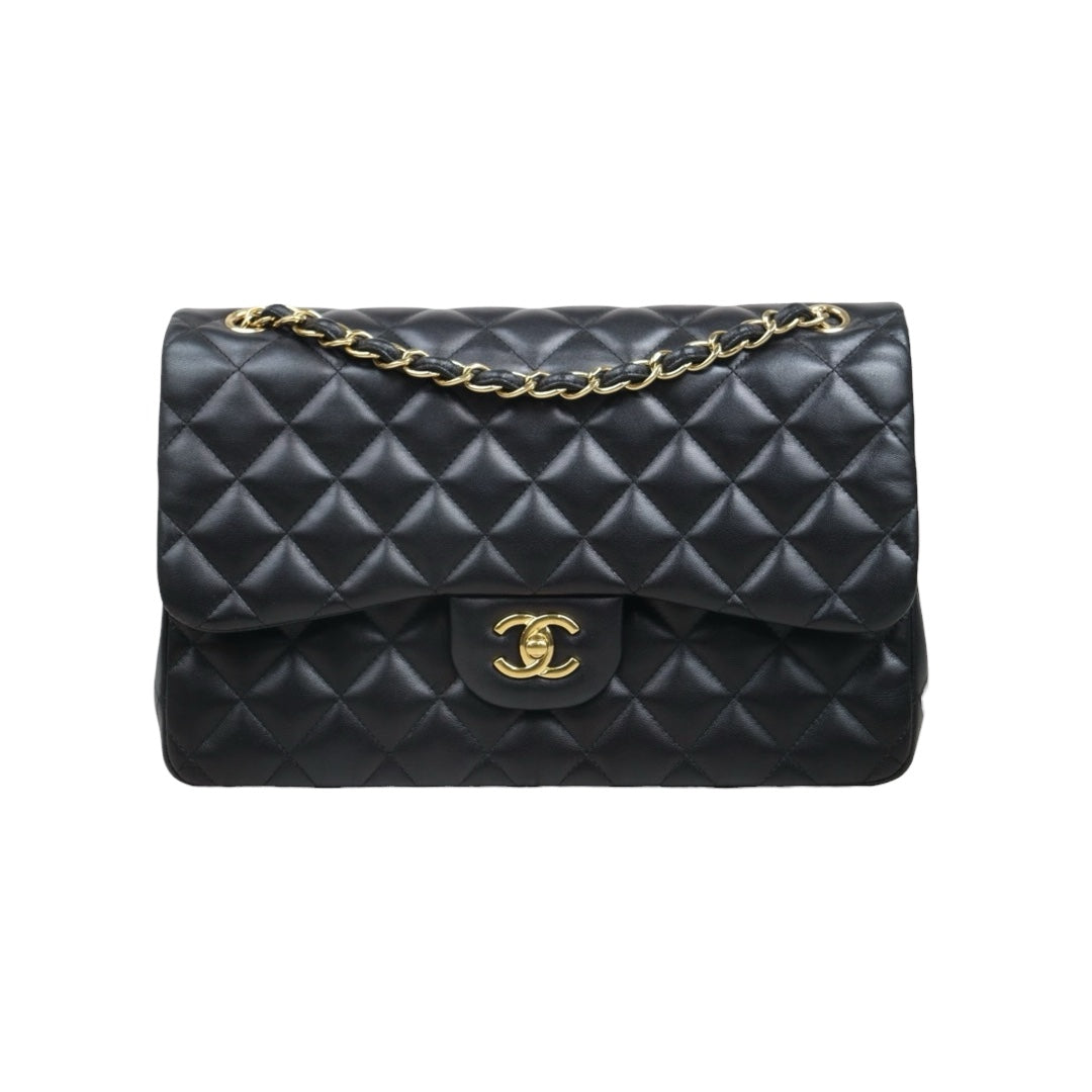 Very Good ( Rank A)｜ CHANEL Lambskin Matrasse Double Flap 30 Shoulder Bag Black Made In 2017Year  ｜S25062501