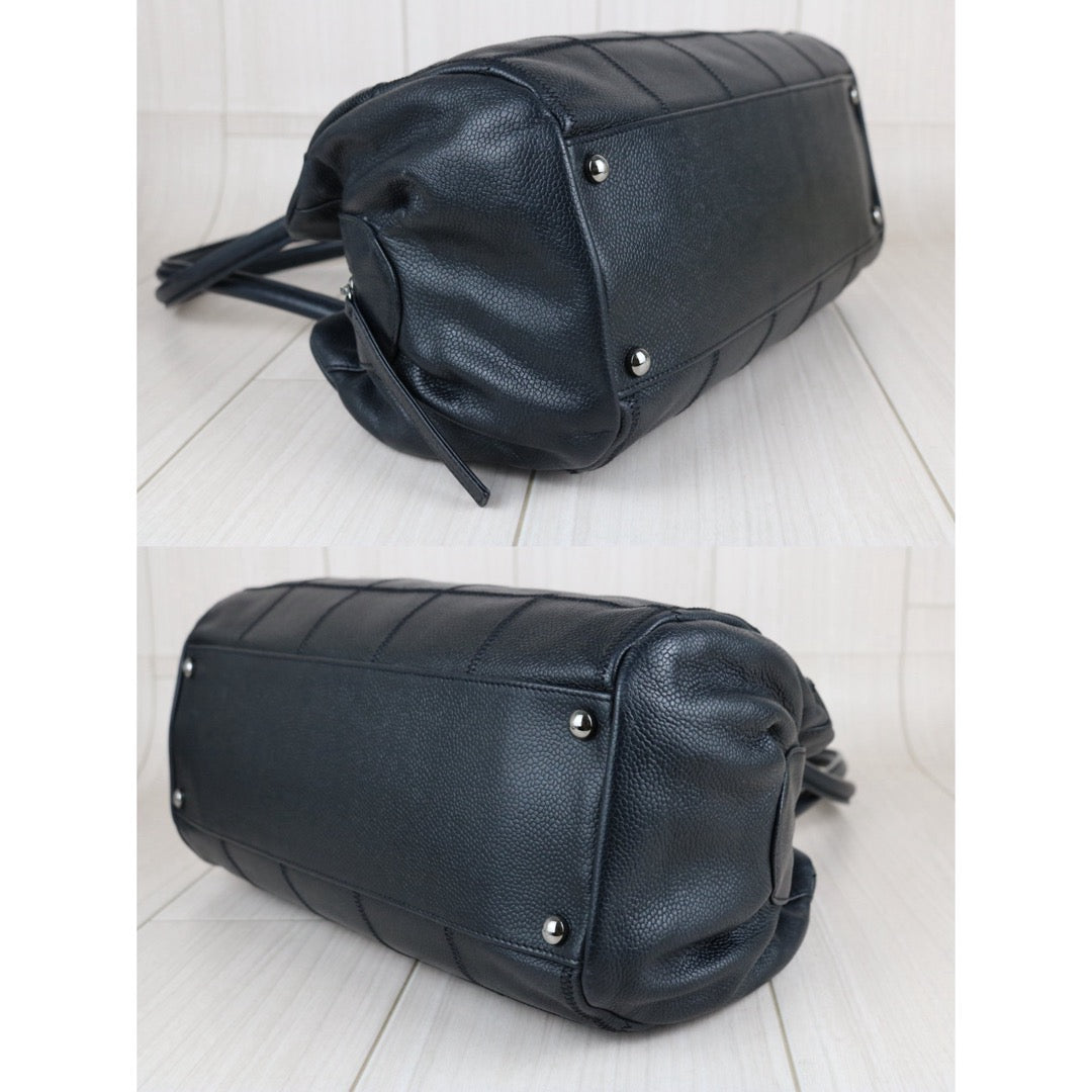 Include Entrupy Certificate of Authenticity｜Good ( Rank AB)｜ CHANEL  Calf Leather Square Quilt Boston  Shoulder Bag Black Made In 2005～2006Year｜S26060203