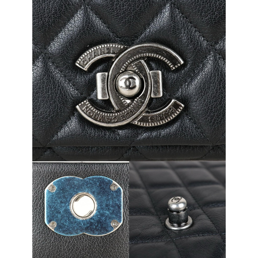 Very Good ( Rank A)｜ CHANEL City Rock Goatskin Single Flap Chain Shoulder Bag Black Made In 2015-2016 Year｜X25041402