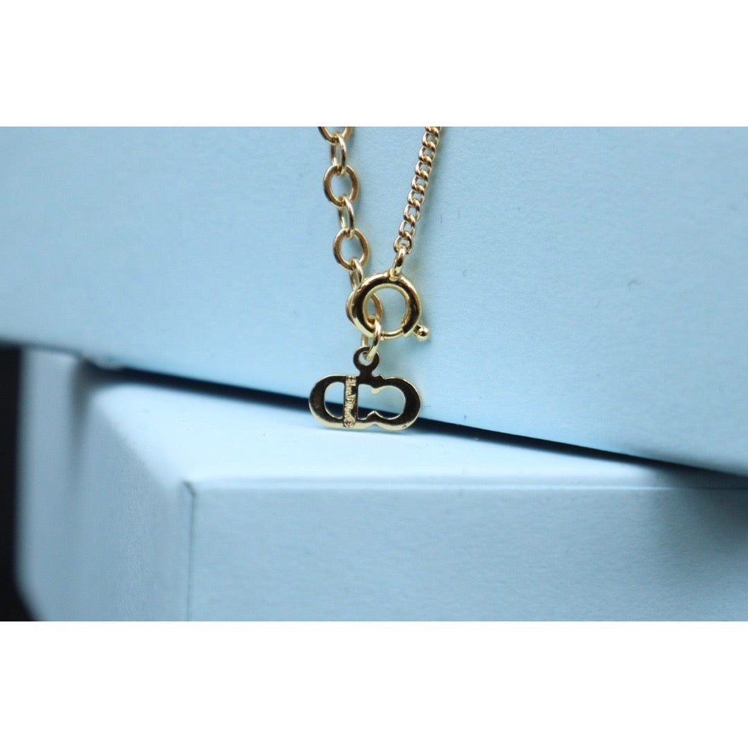 Rank A ｜ Dior CD Necklace Gold Plated ｜V24030763