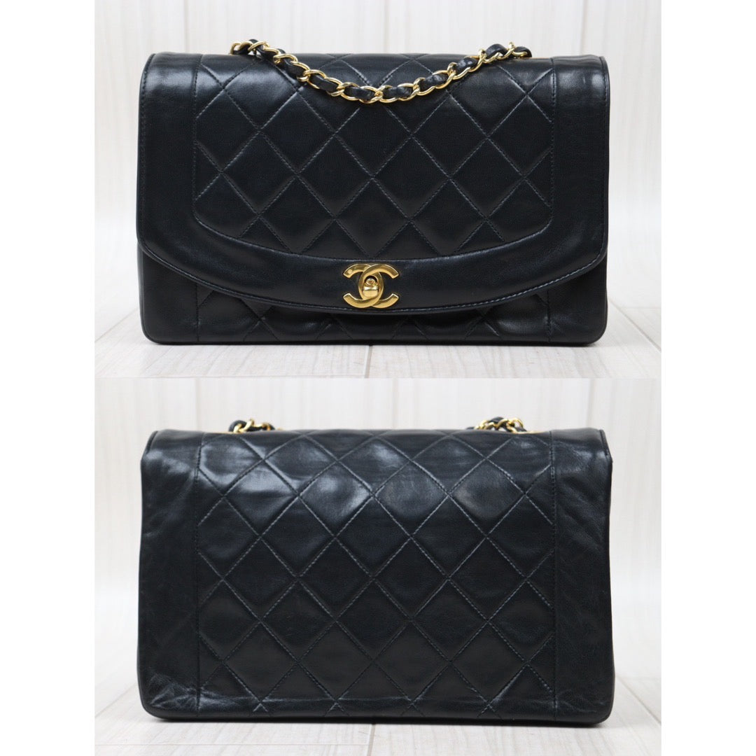 Rank AB｜ CHANEL Matrasse Diana 25 Lamb Skin  Chain Bag Made in 1989-1991 Year｜P24061130