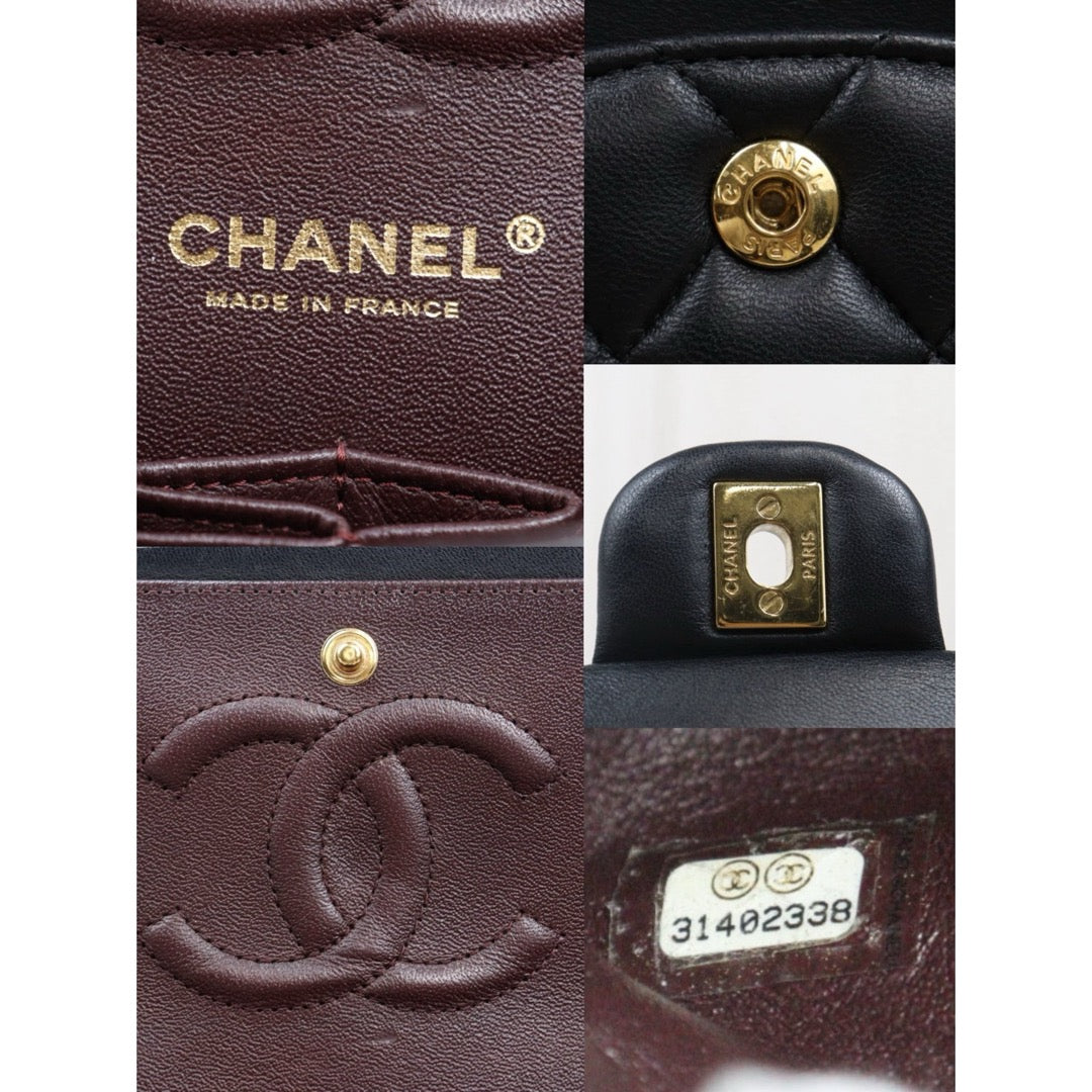 Very Good ( Rank A)｜ CHANEL Lamb Skin Matrasse Double Flap 25 Shoulder Bag  Black Made In 2021Year｜S25062503