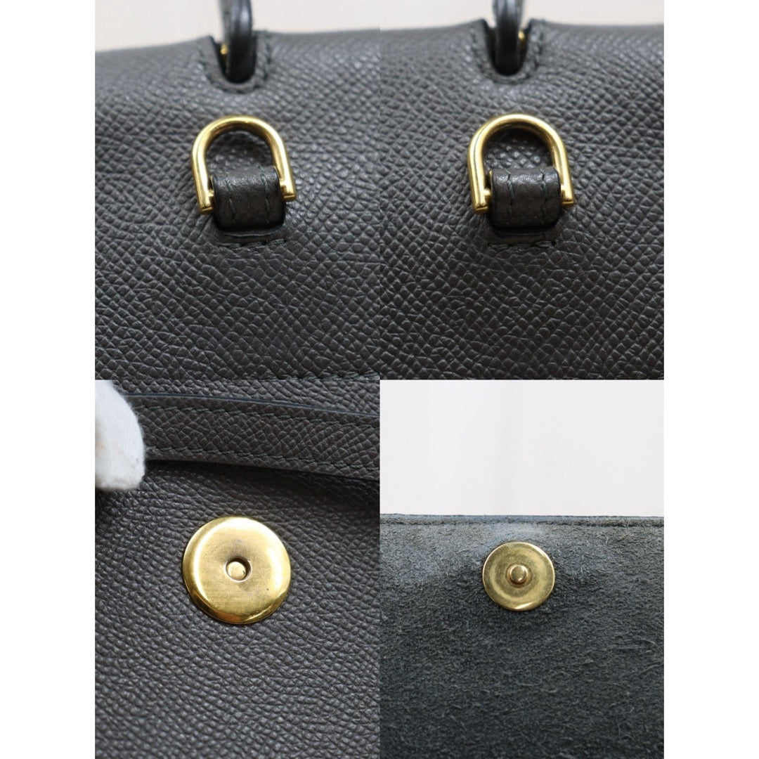 Good ( Rank AB)｜CELINE Calf Leather  Belt Nano Handbag Shoulder Bag Etoupe Grey｜S26030904