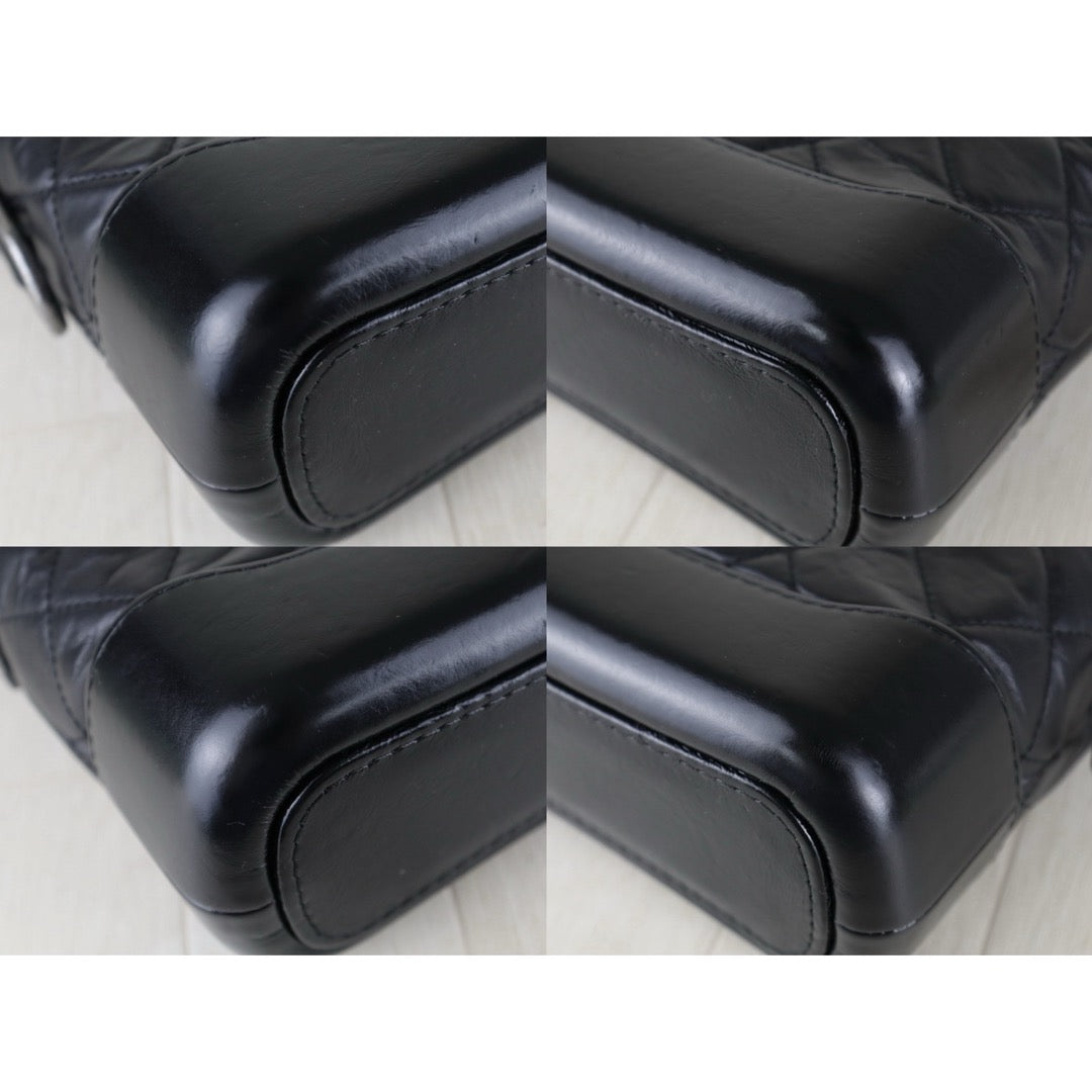 Include Entrupy Certificate of Authenticity｜Good ( Rank AB) ｜CHANEL PM Gabrielle Calf Leather Shoulder Bag Black Made In 2018Year｜S26073113