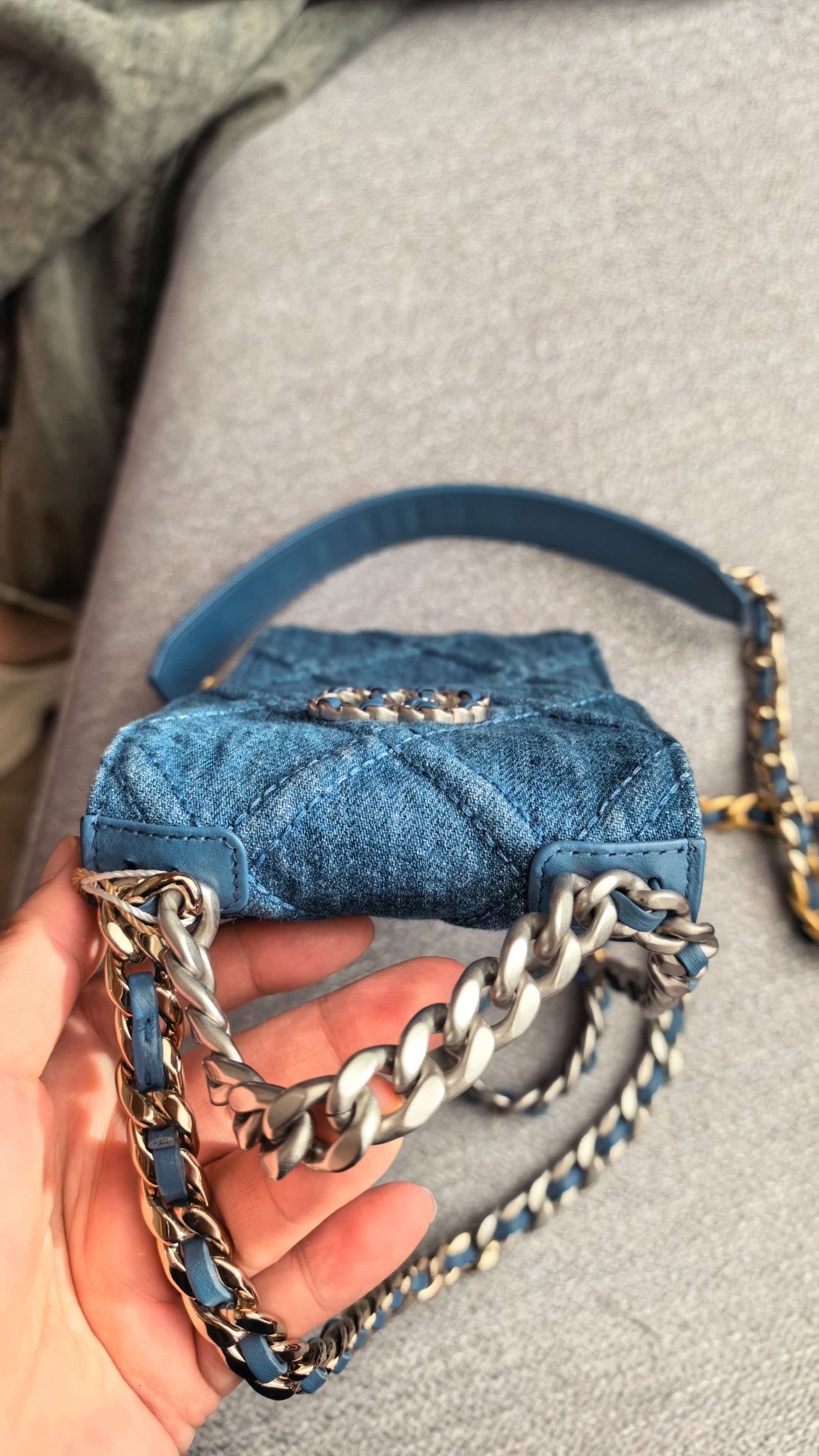 First installment 1/4｜ CHANEL Matrasse Chain Demin Blue 19Bag Shoulderbag