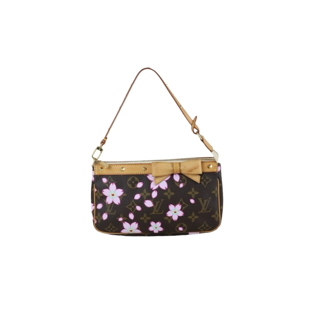 Include Entrupy Certificate of Authenticity｜Very Good ( Rank A) ｜  Louis Vuitton Takashi Murakam Sakura Monogram  Pochette Accessoires Limited edition｜S26031505