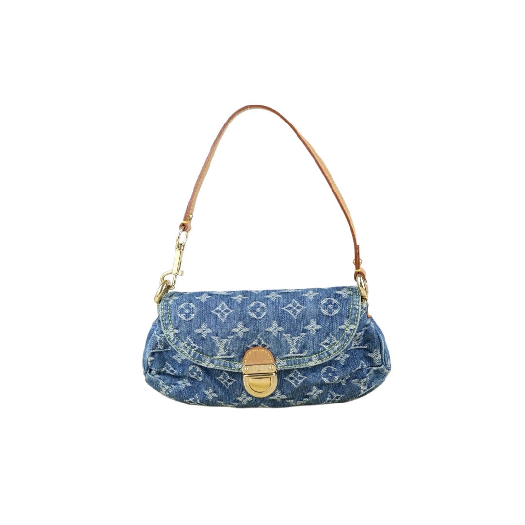 Include Entrupy Certificate of Authenticity｜Very Good ( Rank A) ｜ Louis Vuitton Monogram Denim Mini Pleaty Shoulder Bag Blue｜S26042505