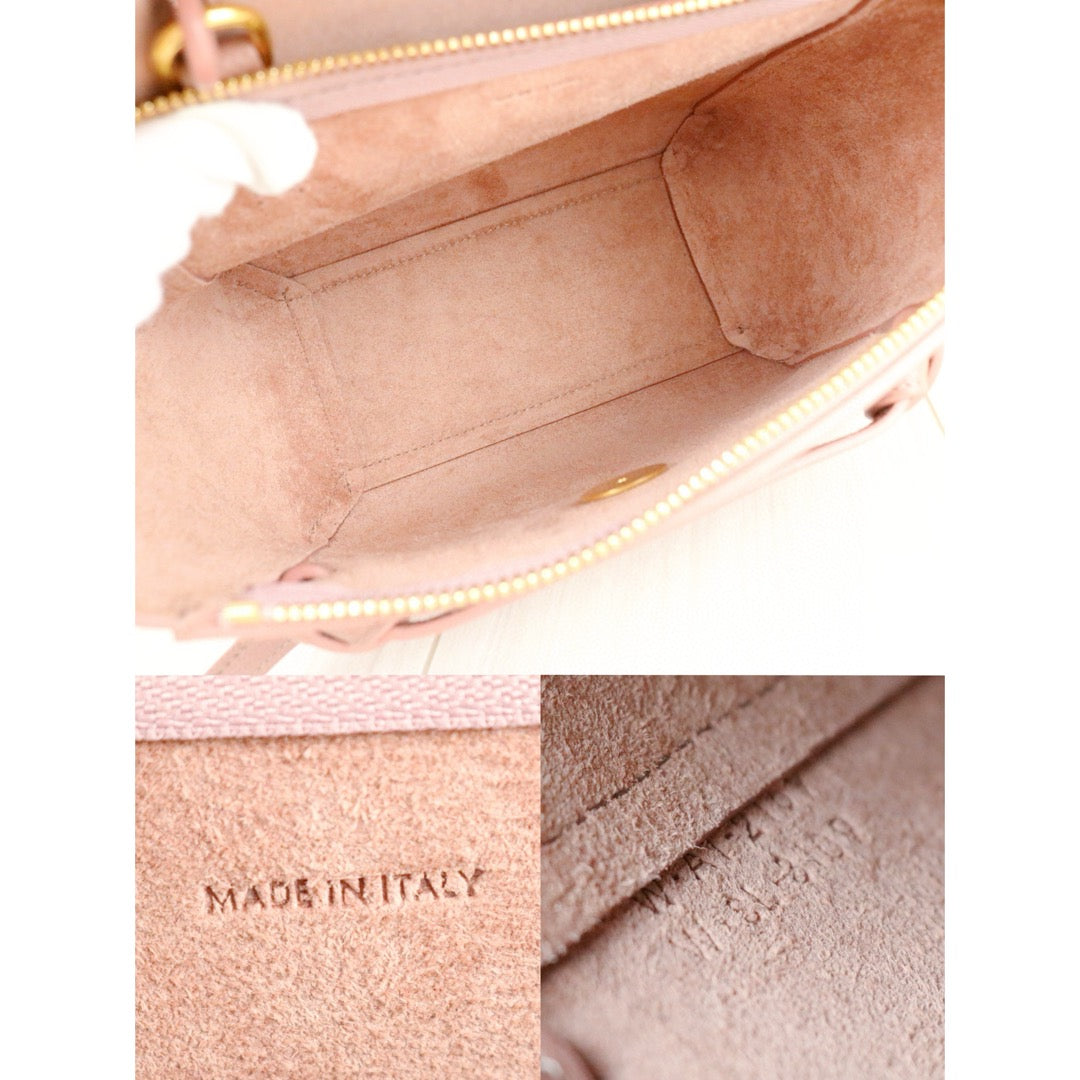 Very Good ( Rank A)｜CELINE Leather Calf Belt Nano Handbag Shoulder Bag Desert Rose｜S25042811