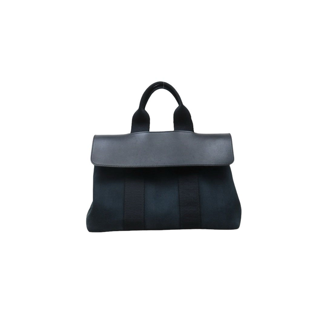 Very Good ( Rank A)｜ HERMES Valparaiso Canvas Graphite Green HandBag Small ｜25062618