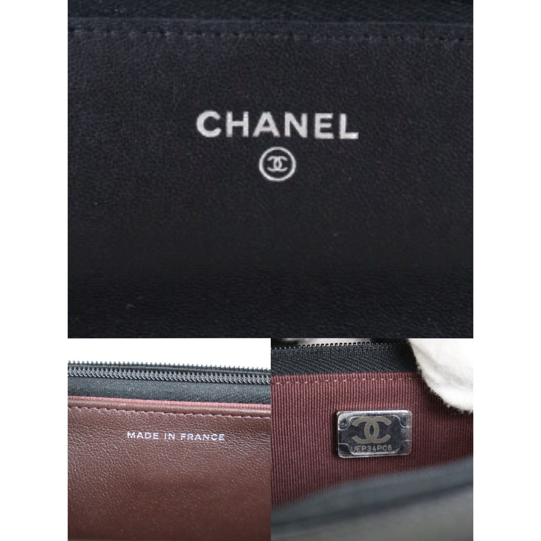 Include Entrupy Certificate of Authenticity｜Very Good ( Rank A)｜CHANEL Lamb Skin WOC Chain Bag Black  IC Chips Model｜Z26092902