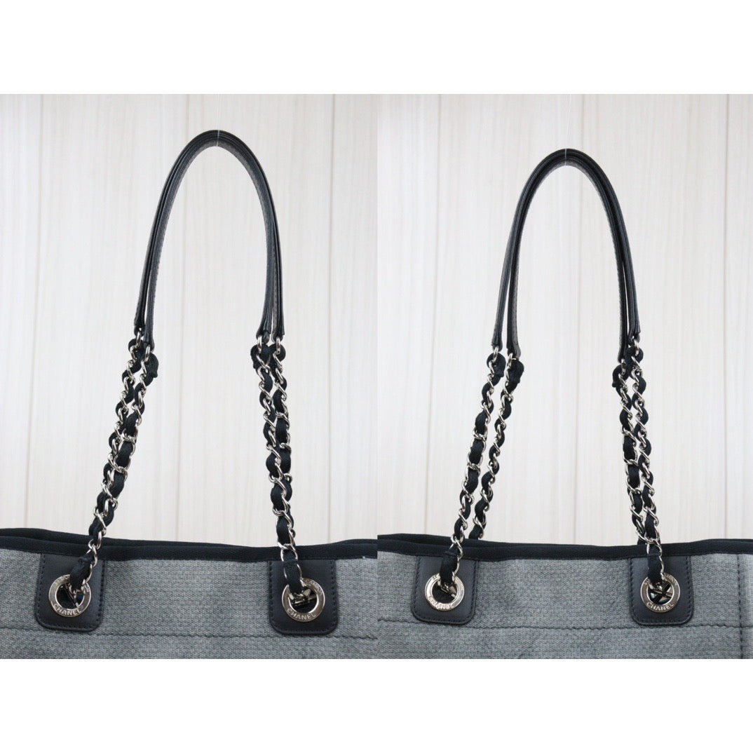 Rank A｜ CHANEL Canvas Tote Bag Gray Small Made In 2012 Year｜24031305