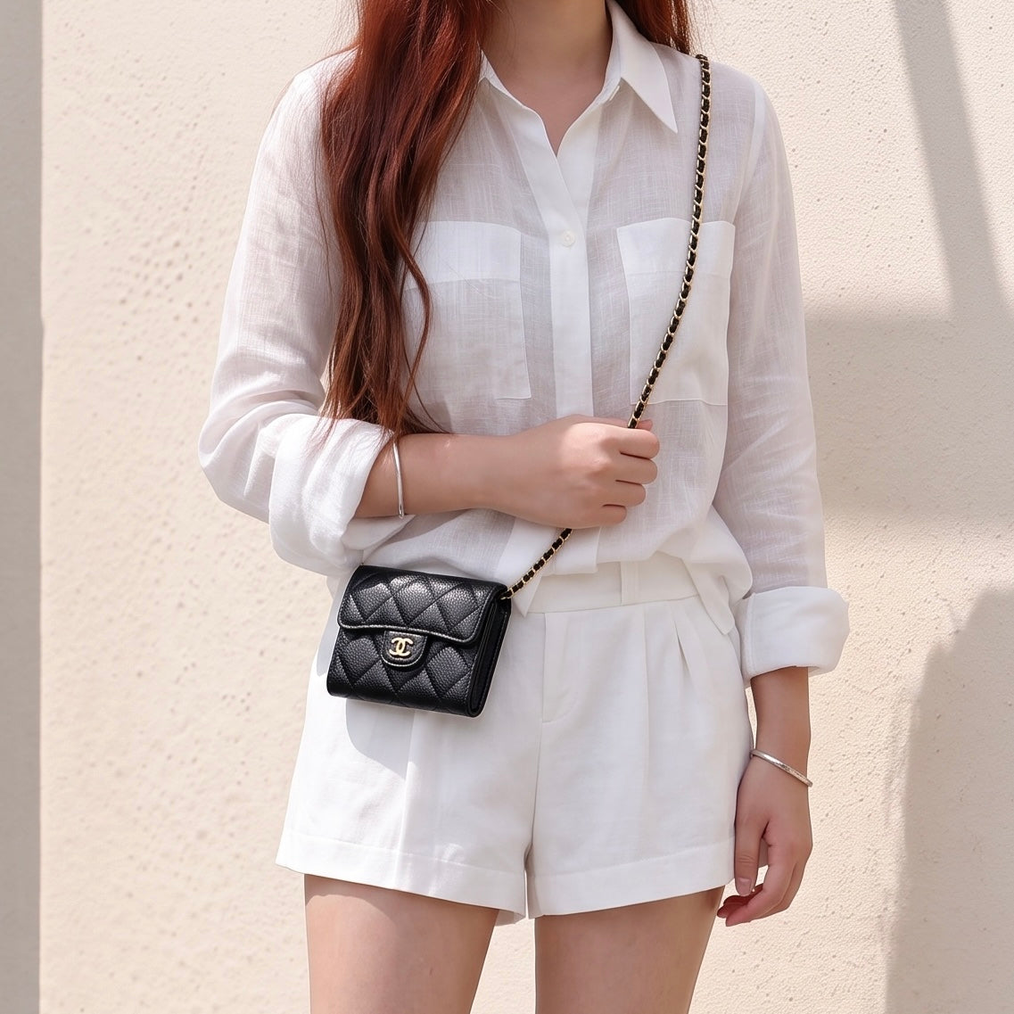 Include Entrupy Certificate of Authenticity｜Very Good（Rank A）｜CHANEL Caviar Skin Matrasse Chain Mini Shoulder Bag Made In 2021-2022Year｜S26072508