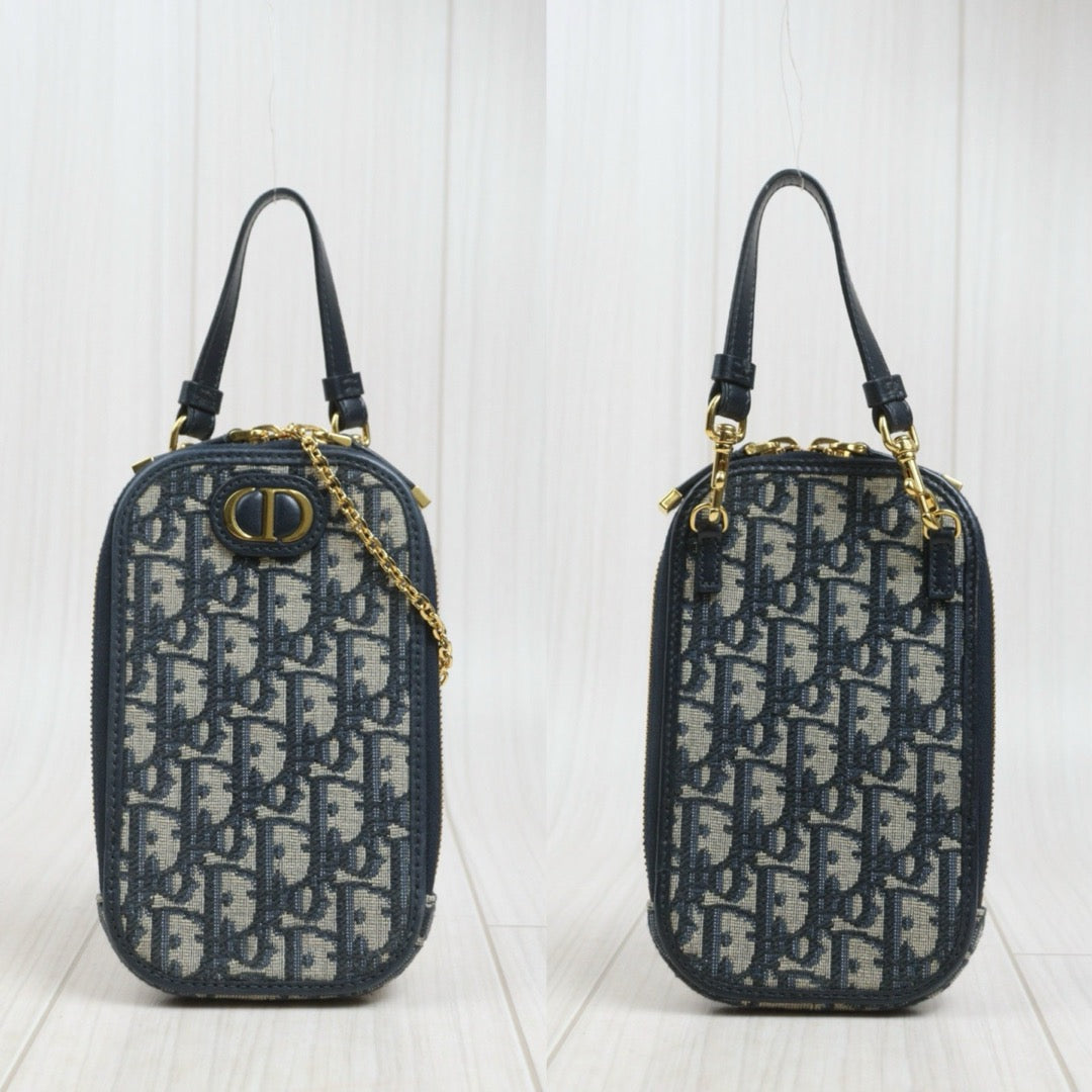 Include Entrupy Certificate of Authenticity｜Good ( Rank AB)｜Dior Trotter Montaige Phone Holder  Chain Shoulder Bag ｜26102001