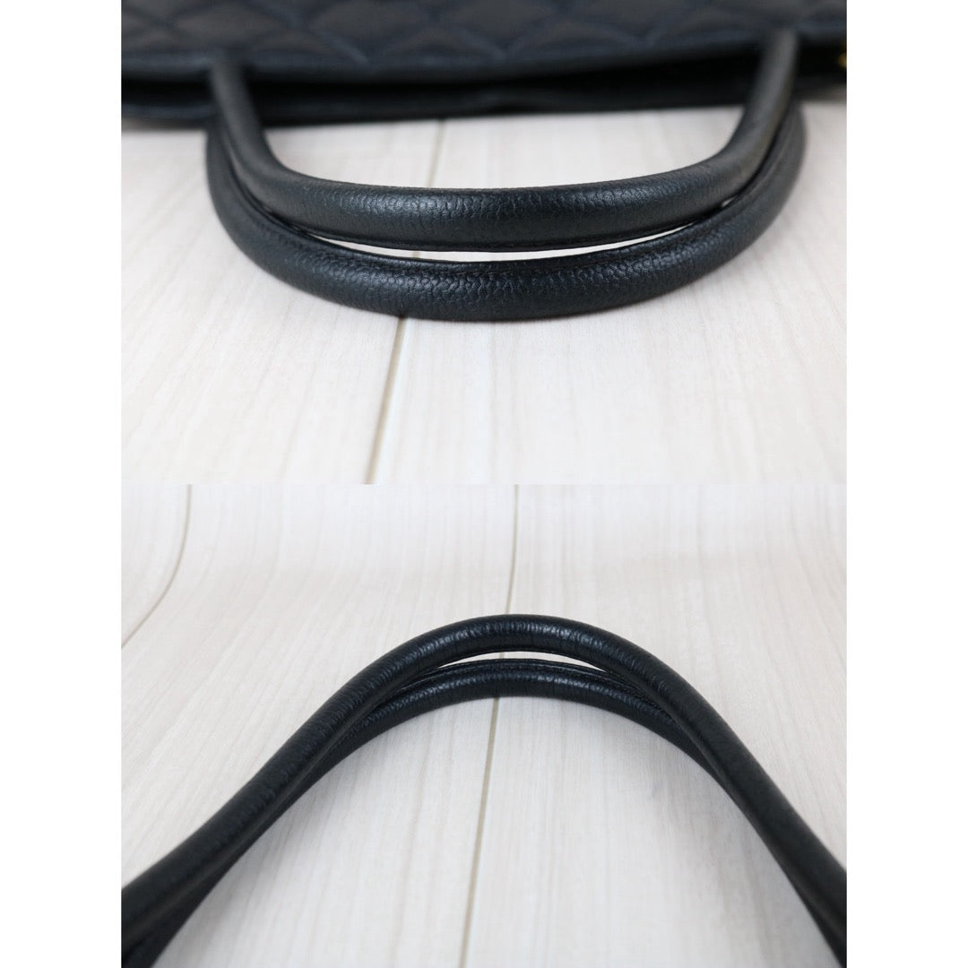 Include Entrupy Certificate of Authenticity｜Very Good ( Rank A)｜ CHANEL Caviar Skin Calf Leather Tote Bag Black Made In 1996～1997Year｜26052002
