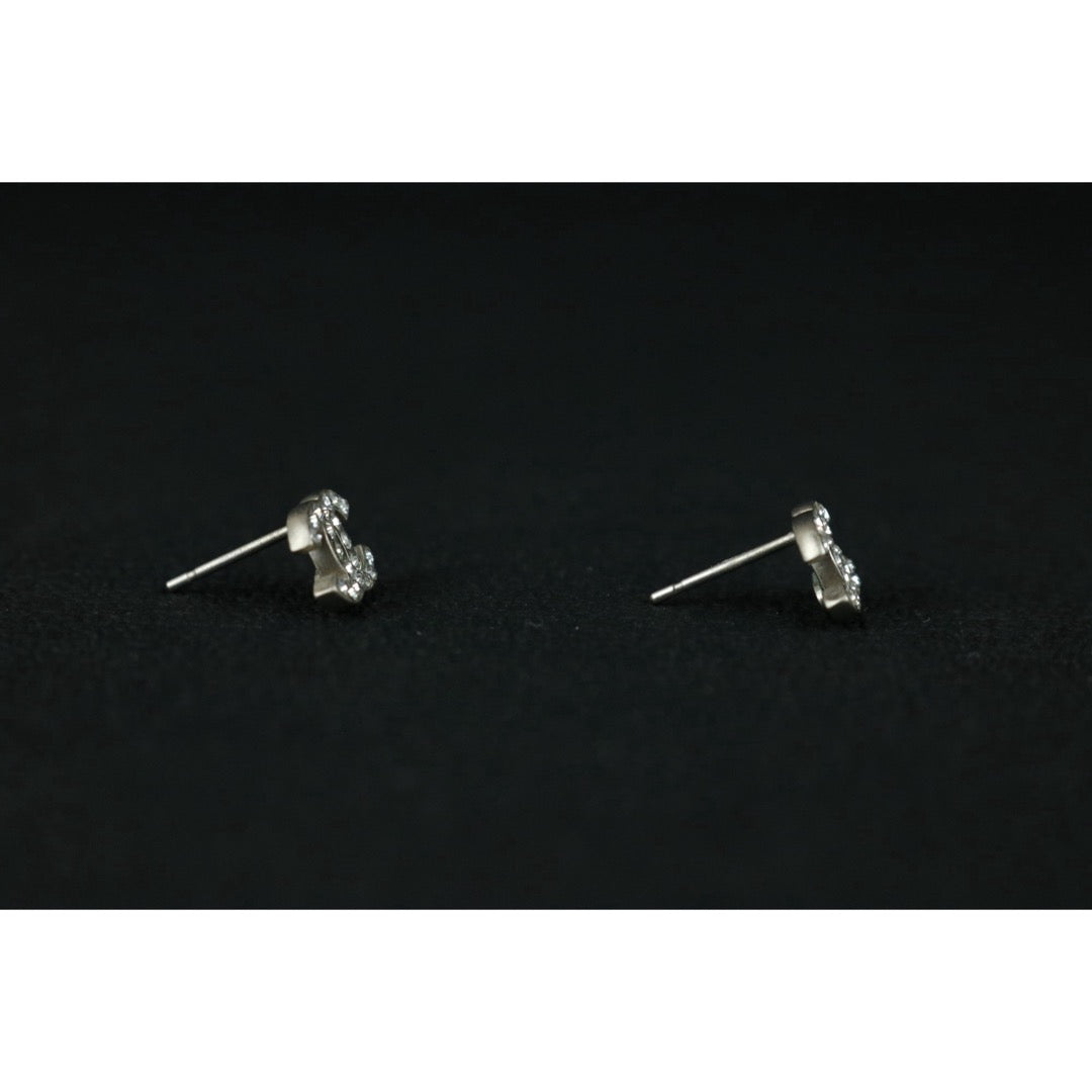 Include Authentic Detective Certificate of Authenticity｜Very Good ( Rank A)｜ CHANEL A12V COCO Mark Rhinestone Earrings Made In 2012Year｜S26050717