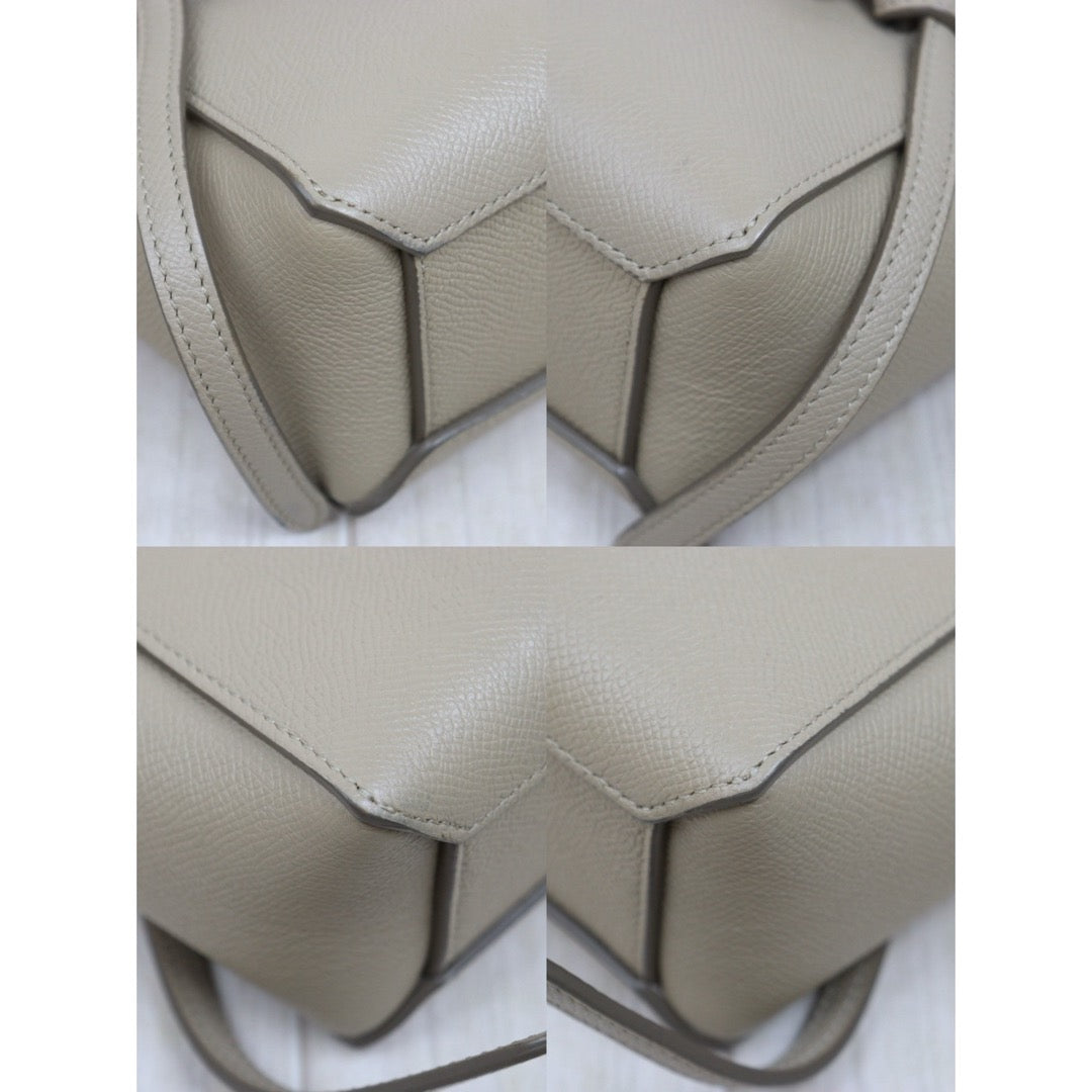 Include Entrupy Certificate of Authenticity｜Very Good ( Rank A)｜CELINE Calf Leather Belt Pico Handbag Shoulder Bag Beige｜S26031514