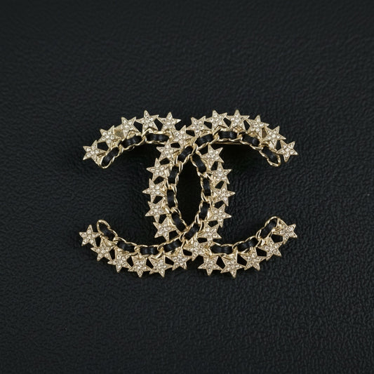 Include Authentic Detective Certificate of Authenticity｜Very Good ( Rank A)｜ CHANEL B23C Vintage Coco Mark Rhinestone Brooch ｜S26062303