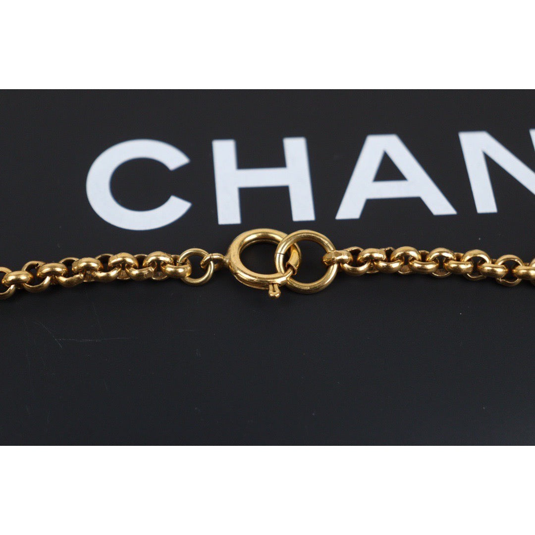 Rank A ｜ CHANEL Coco Mark 24K Gold Plated Necklace｜24030736