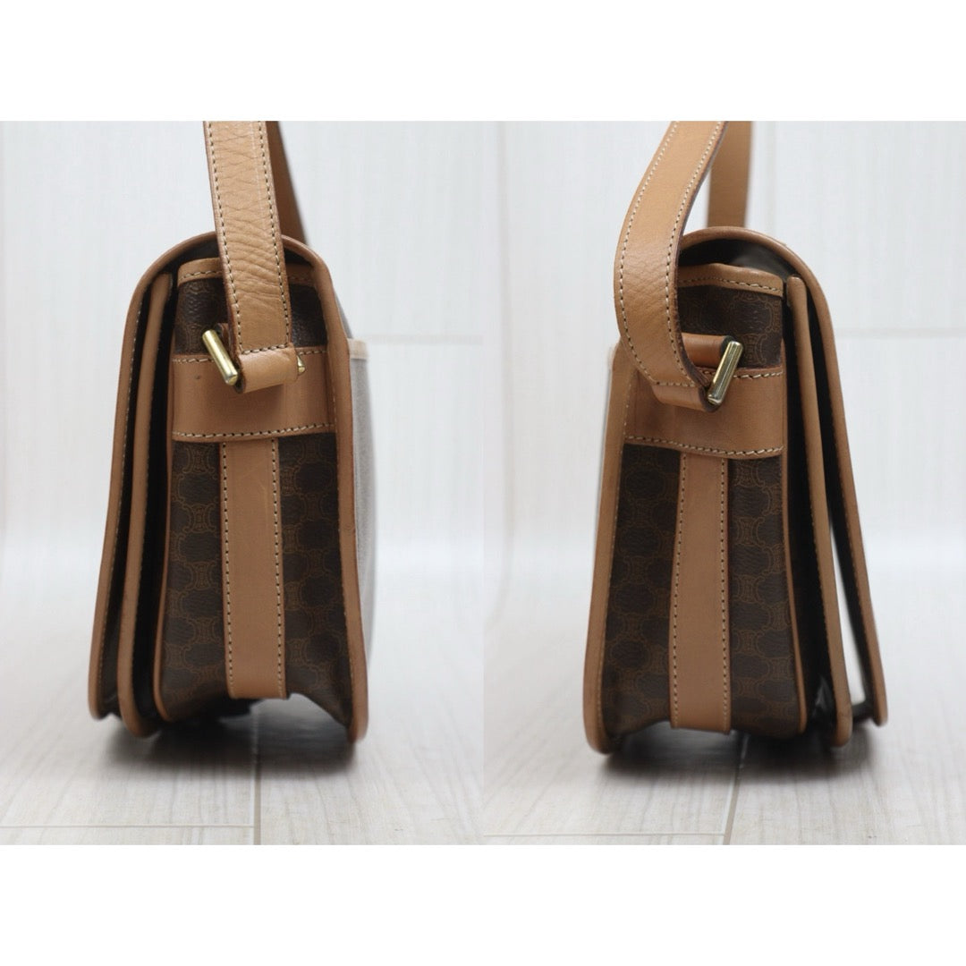 Include Entrupy Certificate of Authenticity｜Good ( Rank AB)｜ CELINE Macadam Saddle Shoulder Bag ｜26071305
