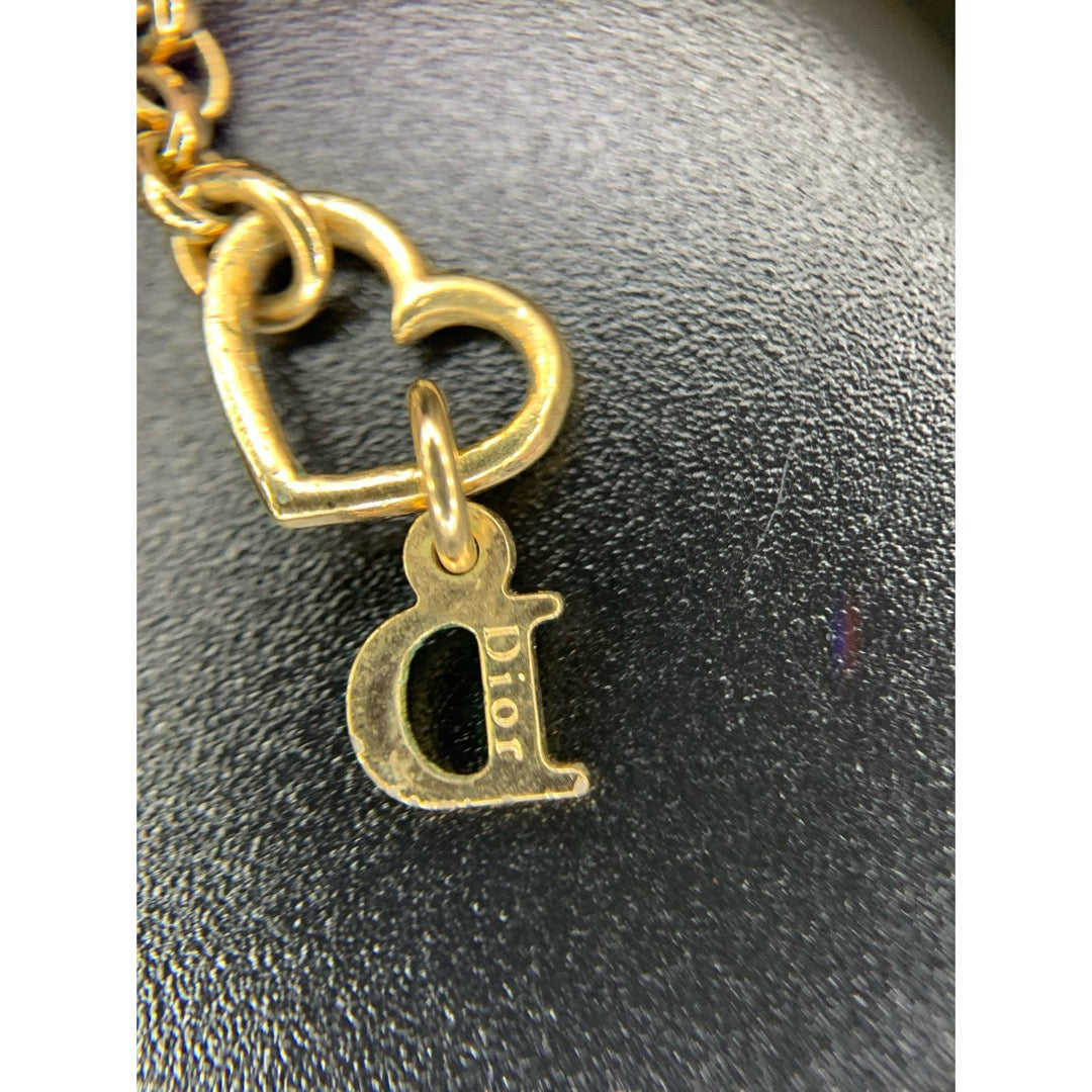 Good ( Rank AB)｜ Dior  Heart＆D Necklace Golden Plated ｜V25071015