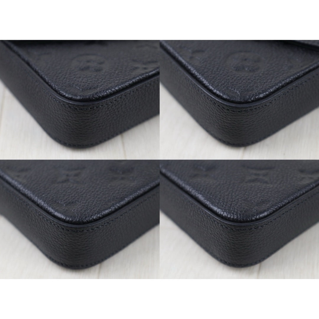 Include Entrupy Certificate of Authenticity｜Very Good ( Rank A)｜Full Set Louis Vuitton Monogram Empreinte Pochette Felicie Shoulder Bag Black  IC Chips Model｜S26060132