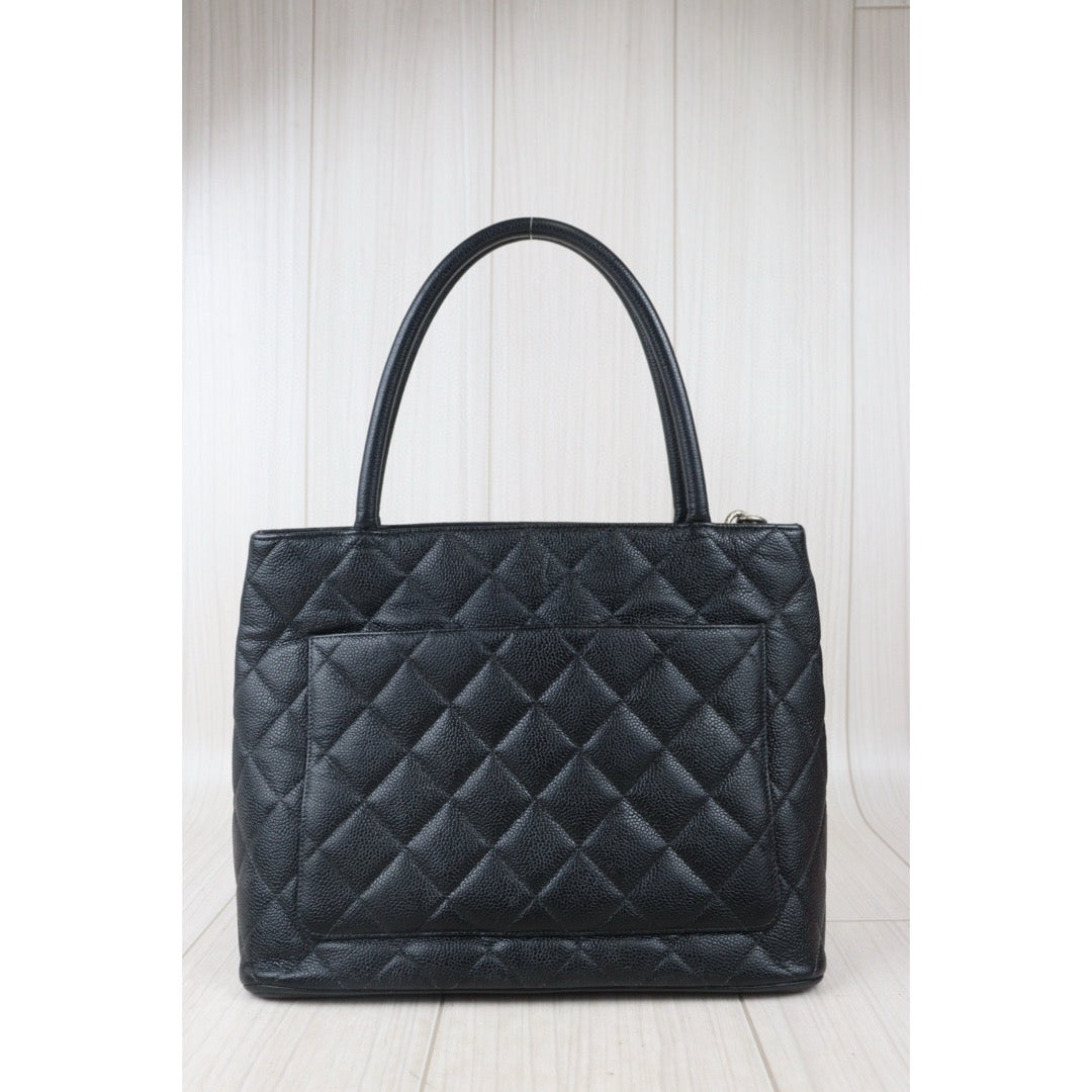 Good ( Rank AB)｜ CHANEL Caviar Skin Leather Calf Leather Tote Bag Black Made In 2000～2002Year｜24082201