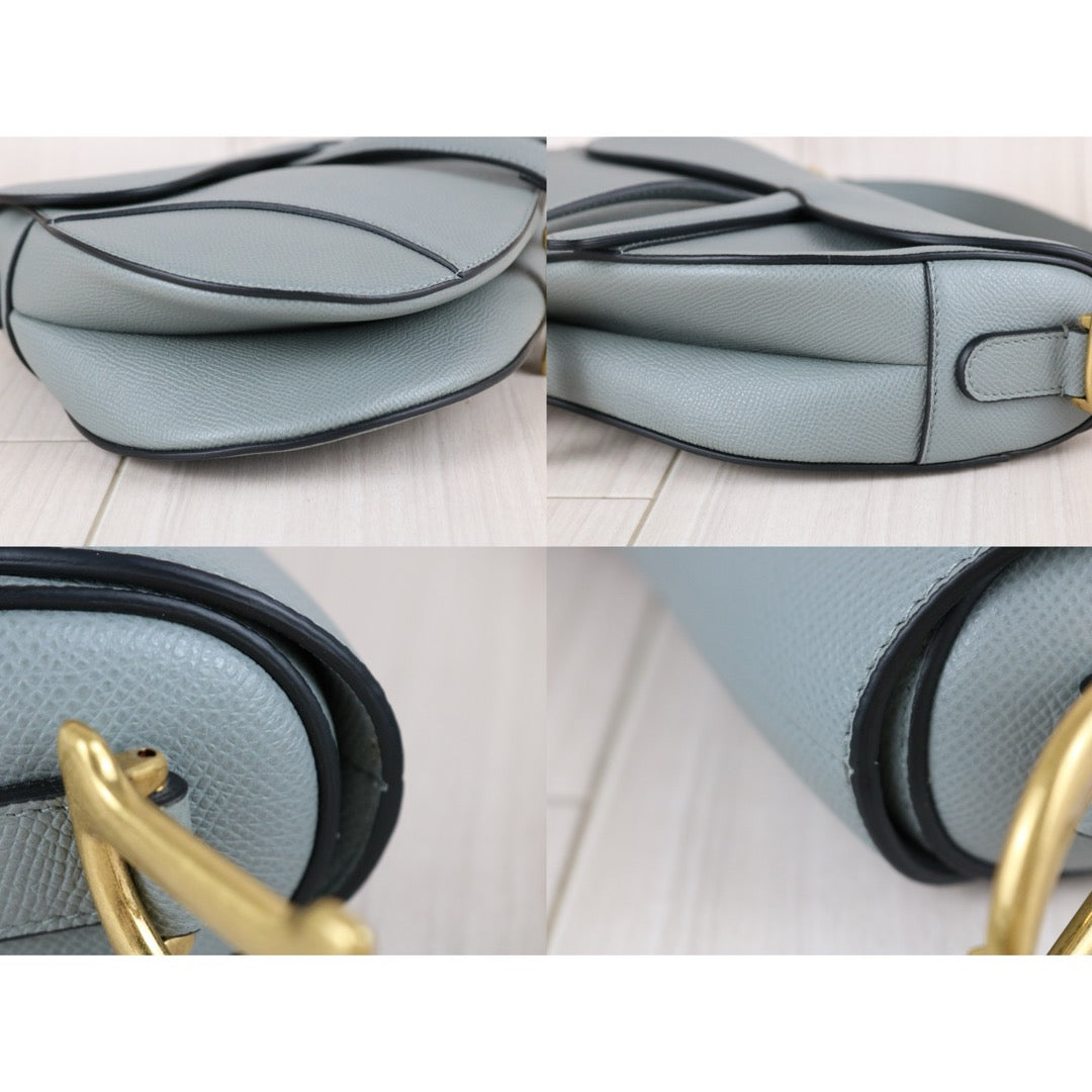 Very Good ( Rank A)｜Dior Trotter Saddle Shoulder Bag Medium Blue Current Model｜S25073011