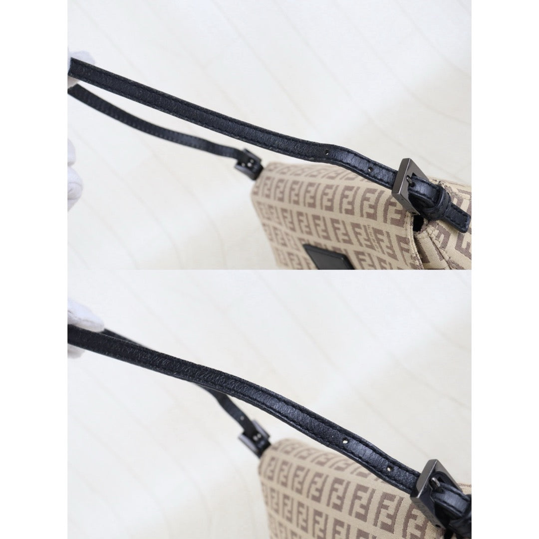 Include Entrupy Certificate of Authenticity｜Good ( Rank AB)｜ FENDI Zucca Mamma Baguette Shoulder Bag Beige｜S26011901