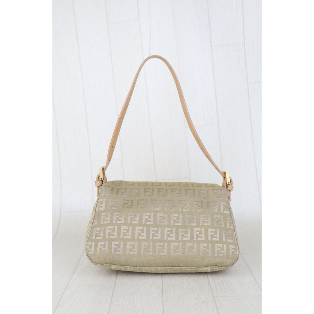 Good ( Rank AB)｜ FENDI Zucca Mamma Baguette Shoulder Bag  Gold Hardware Beige｜H25090809