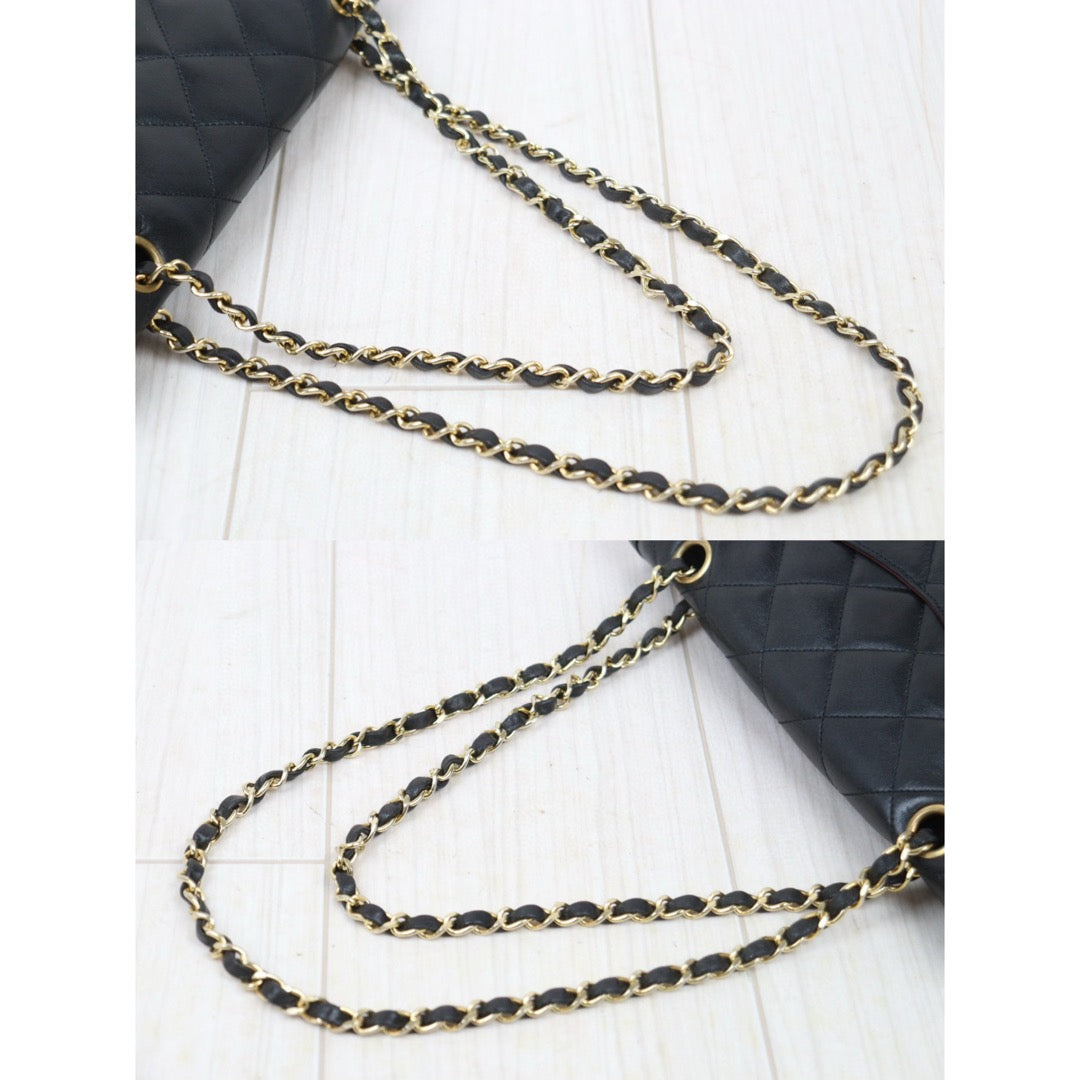 Good ( Rank AB) ｜ CHANEL Paris Limited Series Matrasse Classic Double Flap 28 Shoulder Bag Black Made In 1991-1994 Year｜P24120207