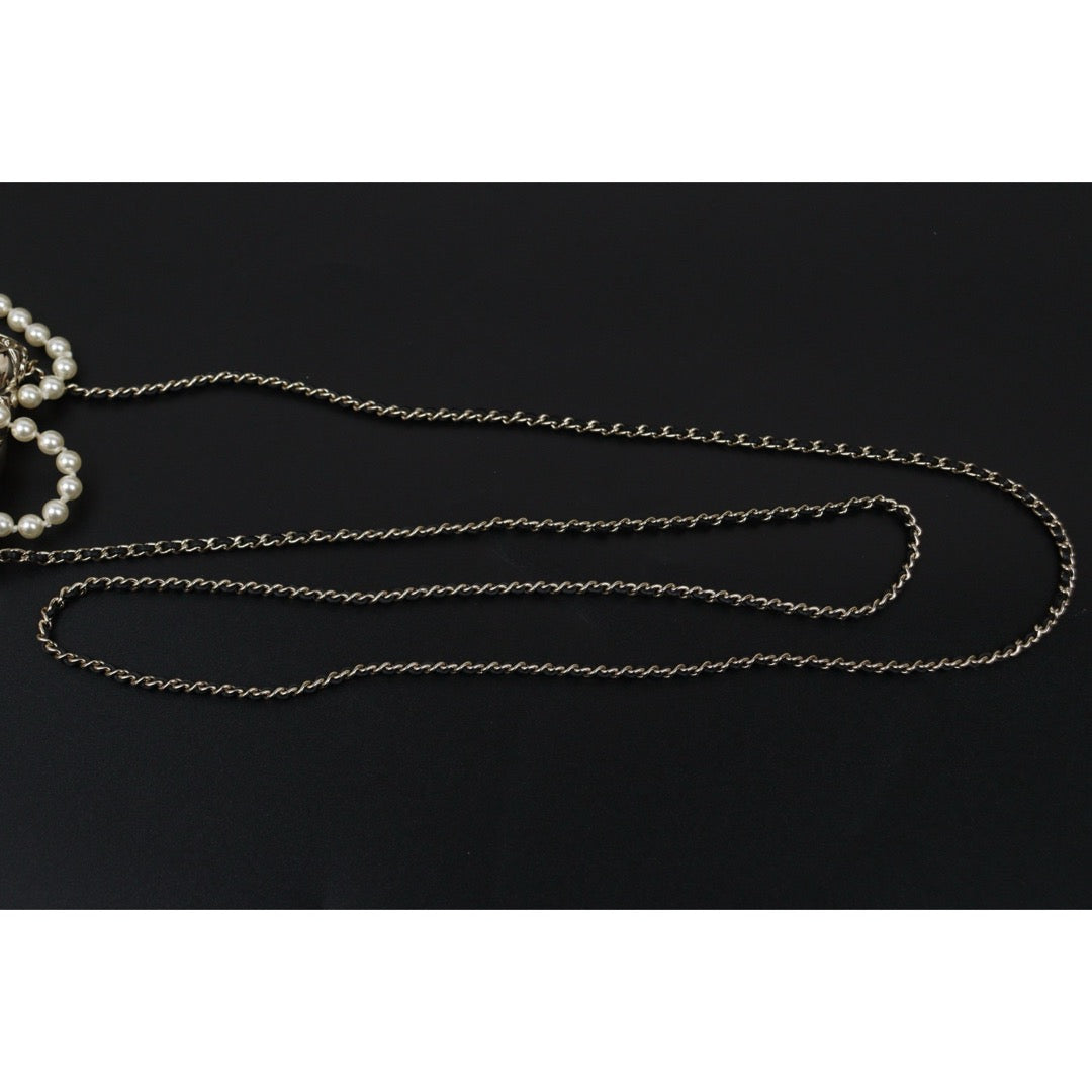 Excellent（Rank SA）｜ CHANEL Coco Mark Hollow Design Pearl Double Chain Tinybag made in 2021 year｜S25110434